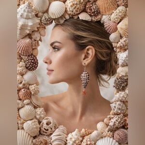 Junonia shell handpainted lightweight seashell earrings sterling wires charm